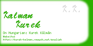 kalman kurek business card