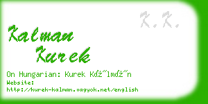 kalman kurek business card